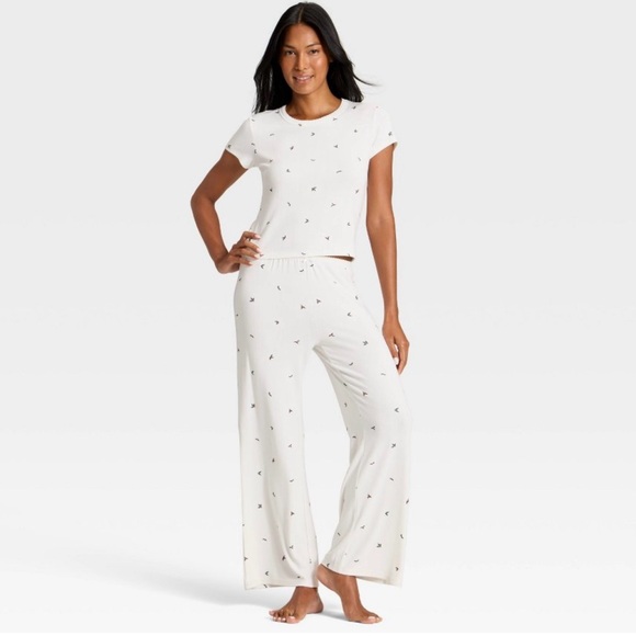 New Auden Women's Cozy Pointelle White Pajama Set XL - Picture 3 of 5